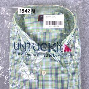 UNTUCKit Frascati Button Down Shirt Men's Size XX Large‎ Green Plaid Long Sleeve